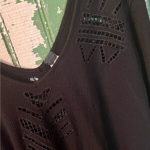 We the Free Black Lace Detail Women's Top